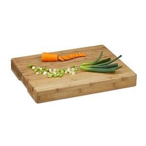 Relaxdays hakblok bamboe - met greep - 5,5 x 45 x 35 cm - onderhoudsvriendelijk - serveerplank dik