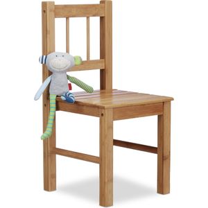 Relaxdays kinderstoel bamboe - stoel voor kinderkamer - stoeltje kinderen - plantenkruk