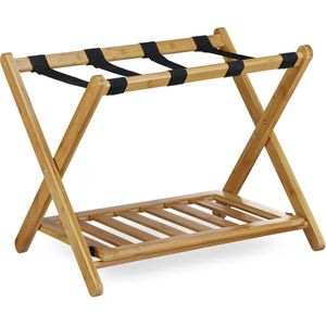 inklapbaar kofferrek - bamboe - bagagerek - 53 x 68 x 47 cm - kofferstandaard