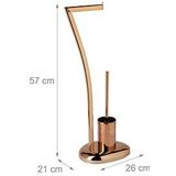 Relaxdays wc-rolhouder - toiletborstel en houder - 3 in 1 - staand - zonder boren