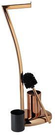 Relaxdays wc-rolhouder - toiletborstel en houder - 3 in 1 - staand - zonder boren