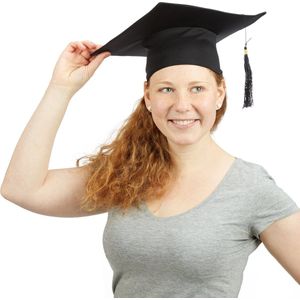 Relaxdays Afstudeerhoed met Kwastje - Graduation Cap - Afstudeer Hoed - Klassieker - Zwart