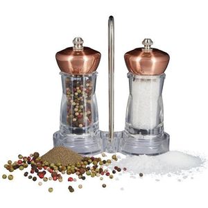 Relaxdays peper- en zoutmolen - pepermolen set van 2 - kruidenmolen - peper- en zoutstel