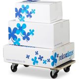 Relaxdays meubelhondje met rem - tot 400 kg - antislip - 11,5 x 58 x 30 cm - zwart