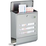 Relaxdays brievenbus hangend - met krantenrol - naambordje - 42 x 35 x 12,5 cm - buiten