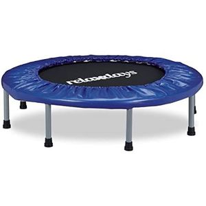 Relaxdays fitness trampoline, opvouwbaar, indoor, tot 100 kg, H x B x D 22 x 95 x 95 cm, volwassenen, thuis, blauw-zwart