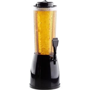 Relaxdays biertoren met tap - 50,5 x 23 x 18 cm - 2,5 l - doorzichtig - beertower - zwart