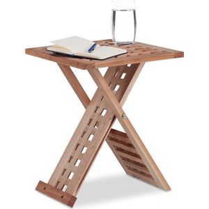 relaxdays bijzettafel - vouwbaar - vouwtafel - nachttafel - notenhout - klaptafel