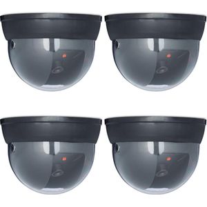 Relaxdays 4 x dummy beveiligingscamera Dome - nepcamera - camera nep - met LED - outdoor