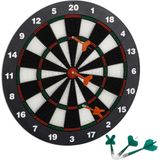 Relaxdays Dartbord 42 cm - Soft-darts - Dartboard - Wandmontage - Op Voet - Zwart-wit