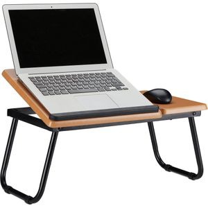 Relaxdays laptopstandaard hout - hoek instelbaar - laptoptafel - ergonomisch - bank - bed