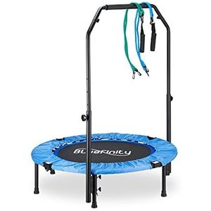 Relaxdays trampoline met beugel - mini fitness trampoline - fitness-trampoline - expander