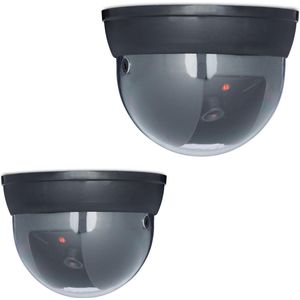 Relaxdays 2x dummy beveiligingscamera LED - dome camera 360° - voor plafond - zwart