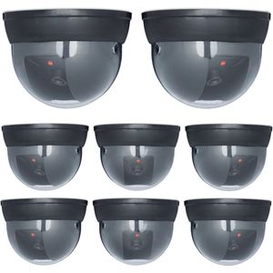 Relaxdays 8x dummy beveiligingscamera LED - dome camera 360° - voor plafond - zwart