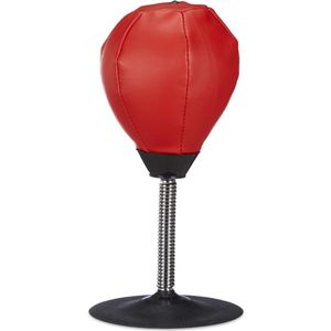 Relaxdays tafelboksbal voor kantoor bokszak anti-stress anti-frustratie mini 35 x 18 x 18 cm, rood zwart