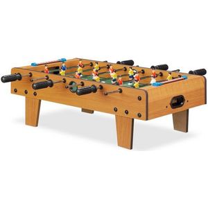 Relaxdays tafelvoetbal - volwassenen - speeltafel kind - 69x37 cm - groen-bruin