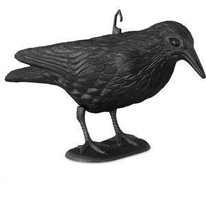 Relaxdays vogelverschrikker kraai - staand - 20 x 33 x 12 cm - duivenverschrikker - zwart