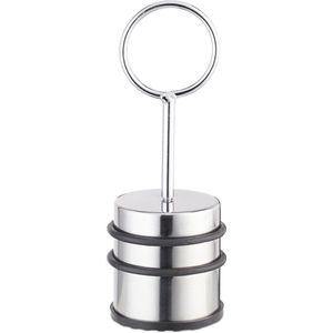Relaxdays deurstopper met greep - roestvrij staal - voor ramen en deuren - 20,5 cm hoog - zilver