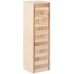 Relaxdays wiebeltoren hout - 54 blokken - stapeltoren - vallende toren - behendigheidsspel - natuur