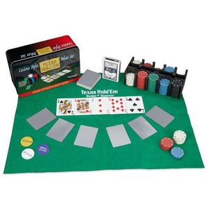 Relaxdays Pokerset - Grote pokerset met 200 chips, speelmat en kaartspellen