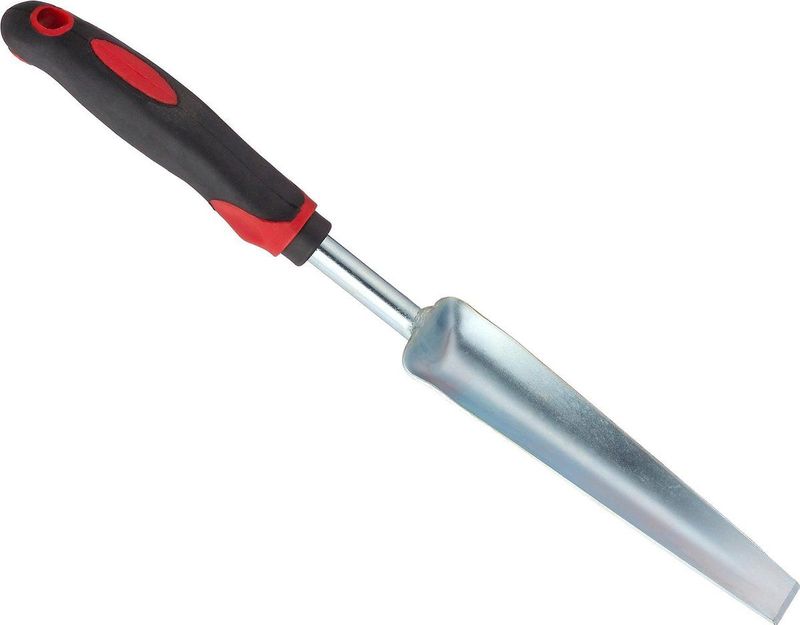 Unkrautstecher, Pflanzenstecher zur effektiven Unkrautentfernung, ergonomischer Griff, l: 37,5 cm, schwarz-rot - Relaxdays