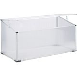 Frühbeet Alu, Stecksystem, lichtdurchlässig, UV-Schutz, Mini Gewächshaus, HxBxT: 100 x 50 x 50 cm, transparent - Relaxdays