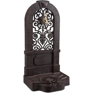 Relaxdays waterbron antiek - voor tuin en terras - nostalgie - staand - 74 x 36 x 30 cm - buiten - bruin