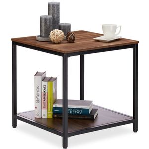 Salontafel - Vierkant - Opbergruimte - Metalen Onderstel - 51 cm Hoog