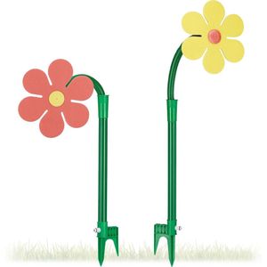 Relaxdays tuinsproeier bloem - set van 2 stuks - sprinkler voor kinderen - watersproeier