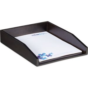 Relaxdays brievenbak stapelbaar - 6 x 25 x 33 cm - A4 formaat - bamboe - bruin