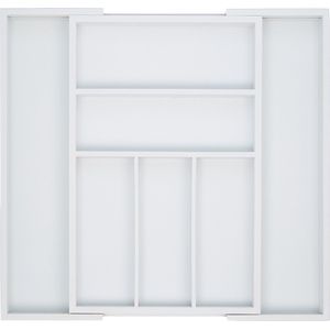 Relaxdays bestekbak - uitschuifbaar - 30 - 48 cm - bamboe - bestek organizer keukenlade