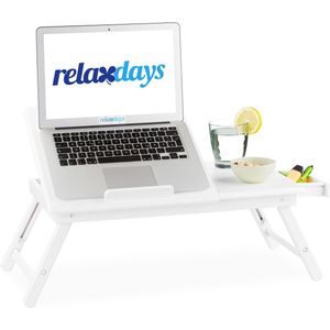 Relaxdays Laptoptafel bed - bank - 24x60x35cm - Wit