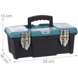 Relaxdays gereedschapskoffer - leeg - 13 x 33 x 18 cm - kunststof - gereedschapskist - afsluitbaar