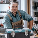 Relaxdays gereedschapskoffer - leeg - 13 x 33 x 18 cm - kunststof - gereedschapskist - afsluitbaar