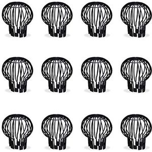 Relaxdays regenpijp beschermer - set van 4 - Ø 13 cm - kunststof boldraadrooster - dakgootbeschermer