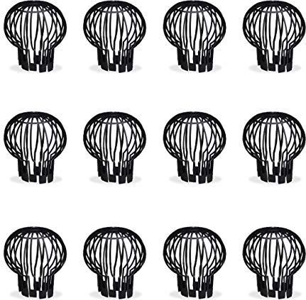 Relaxdays regenpijp beschermer - set van 4 - Ø 13 cm - kunststof boldraadrooster - dakgootbeschermer