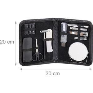 Verzorgingsset - 11-delig - Baardschaar - Baardkam - Scheermes - Leren Opbergetui