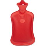 Relaxdays warm water kruik - 2 l - rubber - zonder hoes - rood