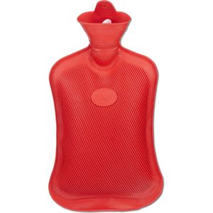 Relaxdays warm water kruik - 2 l - rubber - zonder hoes - rood