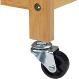 Relaxdays serveerwagen bamboe - 3 etages - theewagen - natuurlijke uitstraling - op wielen