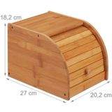 Relaxdays broodtrommel bamboe - brooddoos hout - met schuifdeksel - broodkast - broodbox