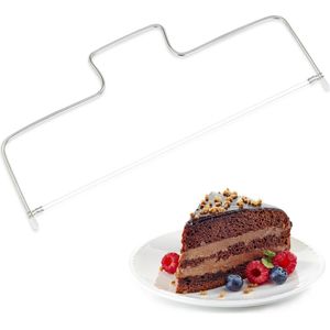 Relaxdays taartzaag - taartsnijder - cakesnijder - taartbodem verdeler - 2 zaagdraden