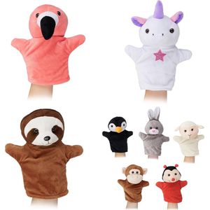 Handpoppen - 8-delige Set - Dieren - Zacht Polyester - Creatief Spelen