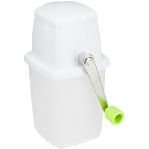 Relaxdays ijscrusher handmatig - ijs vermaler - zwengel - bar accessoire - zonder stroom - roestvrij - wit-groen