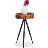 Relaxdays bijzettafel design - boomstamschijf mangohout salontafel - houten bijzettafeltje