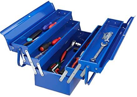 Gereedschapskoffer - Blauw - Gelakt Ijzer - Afsluitbaar