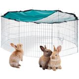 relaxdays Freilaufgehege silber 55,0 cm