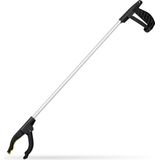 Relaxdays universele grijper - opraaphulp senioren - ergonomisch - 76 cm - aluminium - zilver-zwart