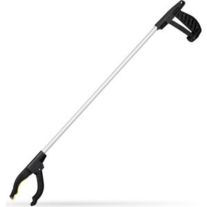 Relaxdays universele grijper - opraaphulp senioren - ergonomisch - 76 cm - aluminium - zilver-zwart