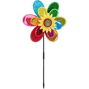 Relaxdays windmolen bloem, decoratieve, decoratie, voor tuin, balkon of terras, HBD: 74,5 x 37,5 x 14 cm, kleurrijk
